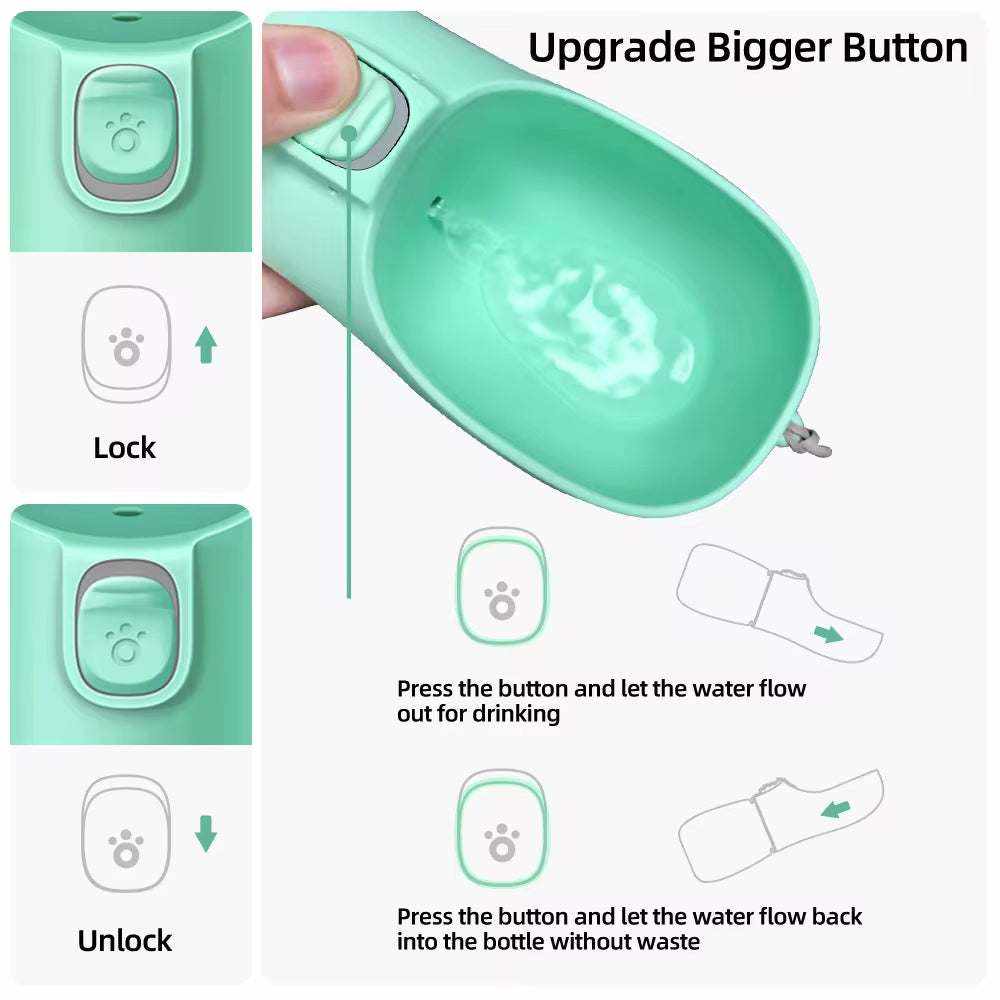 Portable Dog Water Bottle for Small Large Dogs Cat Outdoor Leakproof Walking Drinking Bowls Chihuahua French Bulldog Supplies